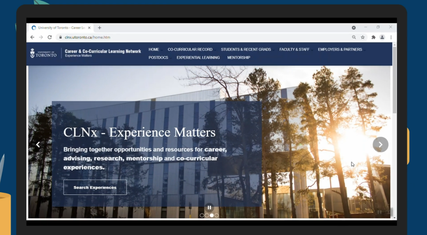 Screenshot of CLNX homepage