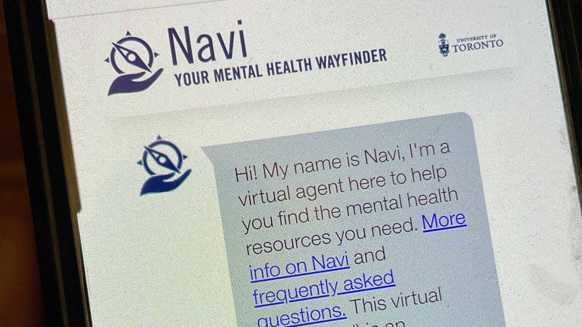 Navi tool being used on a phone