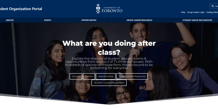 Student Organizations Portal website
