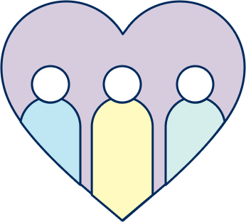3 People inside a heart