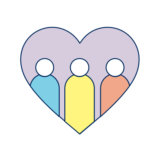 Heart with three people inside