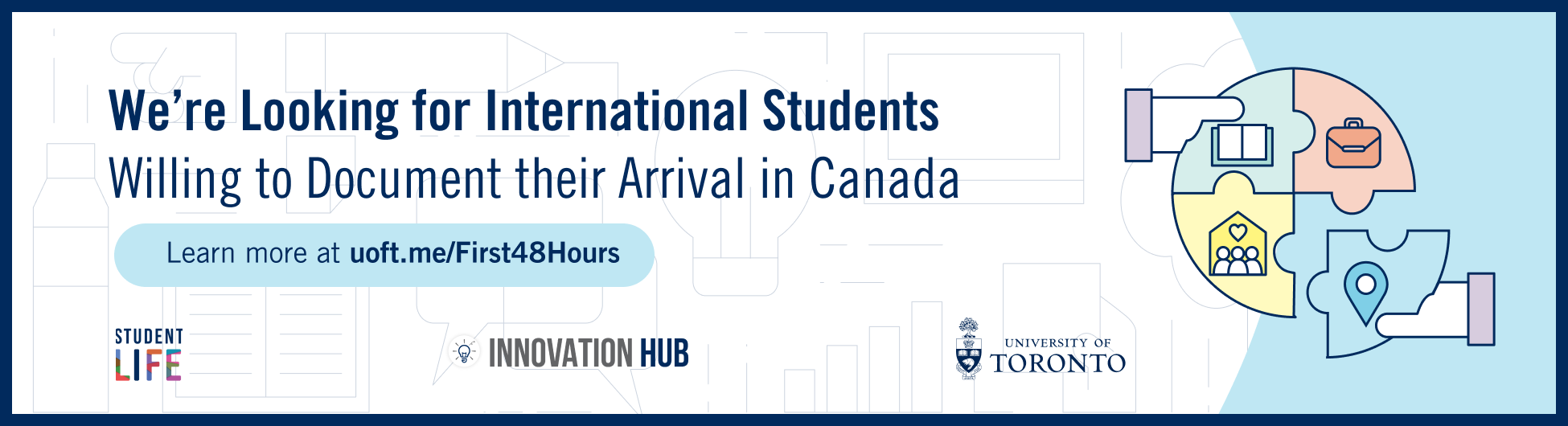 We're Looking for International Students willing to Document their arrival in Canada banner