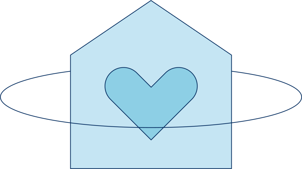 house with heart inside