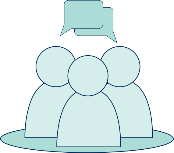 Icon of three people talking