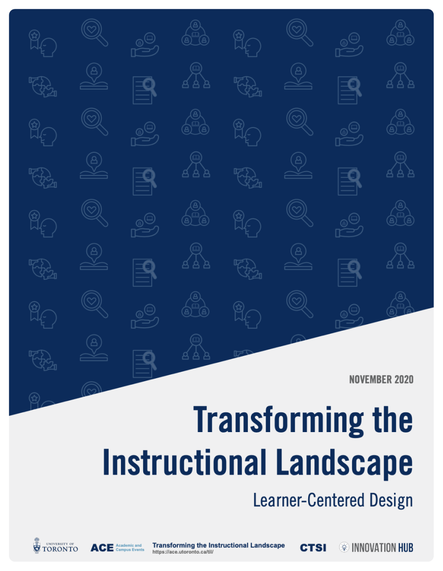 Report cover for Transforming the Instructional Landscape: Learner-Centered Design