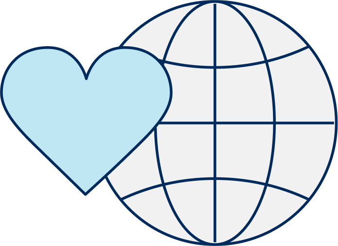 Globe and a heart