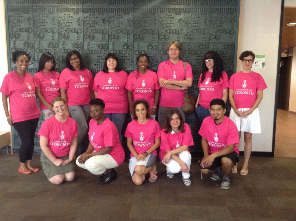 Image of the Family Care Office's peer mentors from 2015 wearing matching tshirts