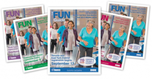 The magazine covers for the 4 different fun guides: Toronto/East York, Etobicoke, North York, Scarborough