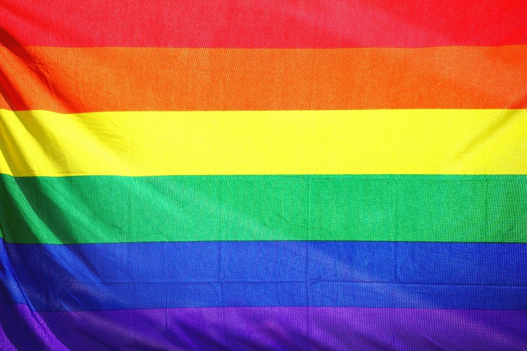 Rainbow flag. 