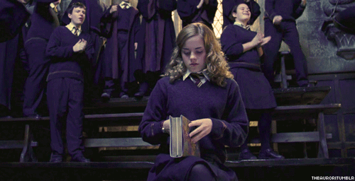 How else do you think Hermione became the brightest witch of her age? Original GIF by: theauror.tumblr.com