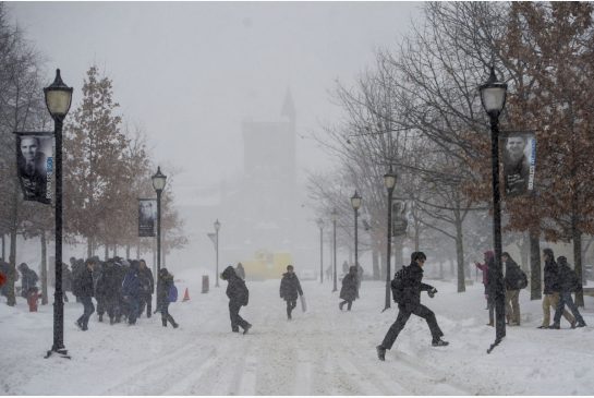 Toronto snow featuring our very own front campus. The struggle is real. (PC: Toronto Star)