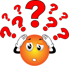 confused cartoon person with question marks above head