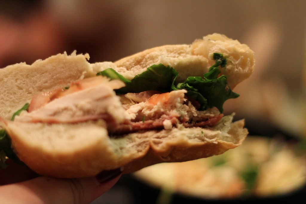 A close up of the delicious sandwich we split!