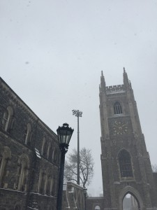 A snowy Soldier's Tower on a Snowy Day