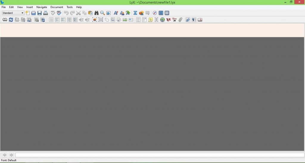 An Image of A Blank Document in Lyx
