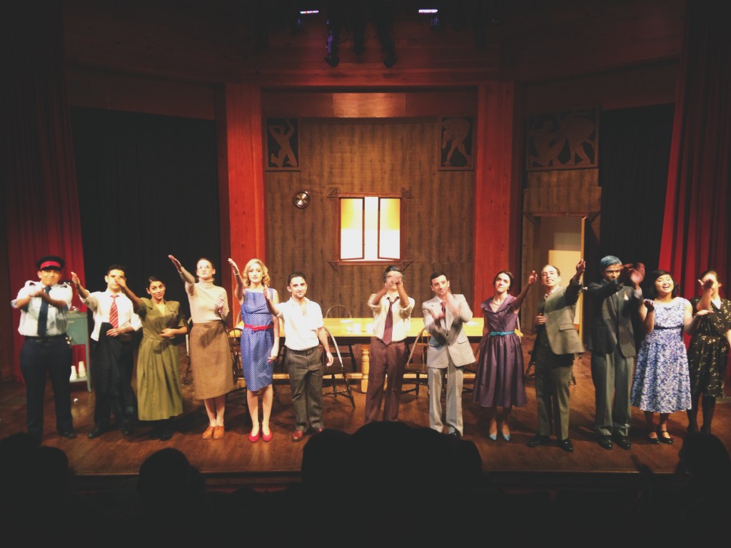 the actors in the play lined up for the final curtain call