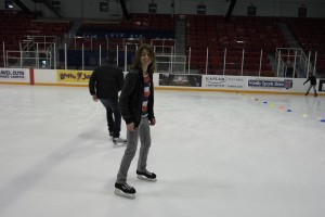 Me, on skates, out in the middle of the Varsity skating rink