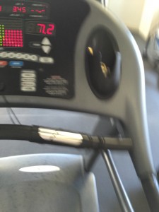 The control panel of a treadmill