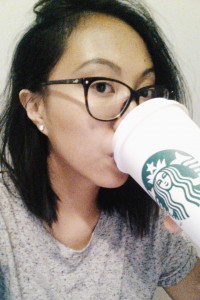 Selfie of me drinking Starbucks