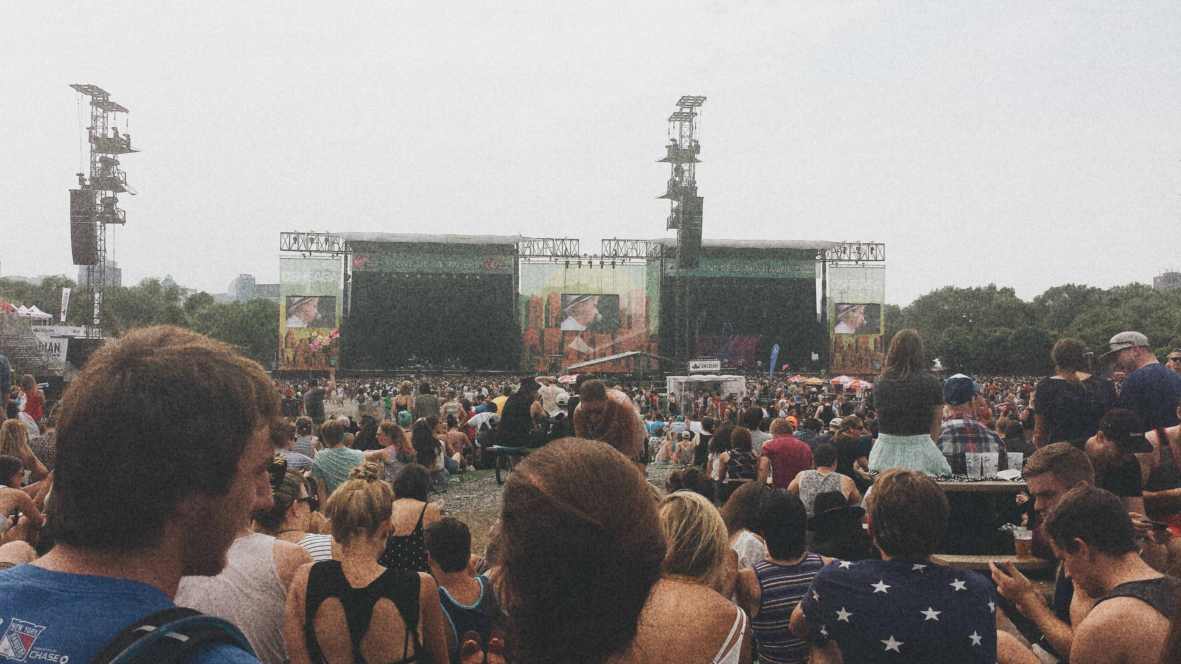 Picture taken at Osheaga Music Festival at the two main stages.