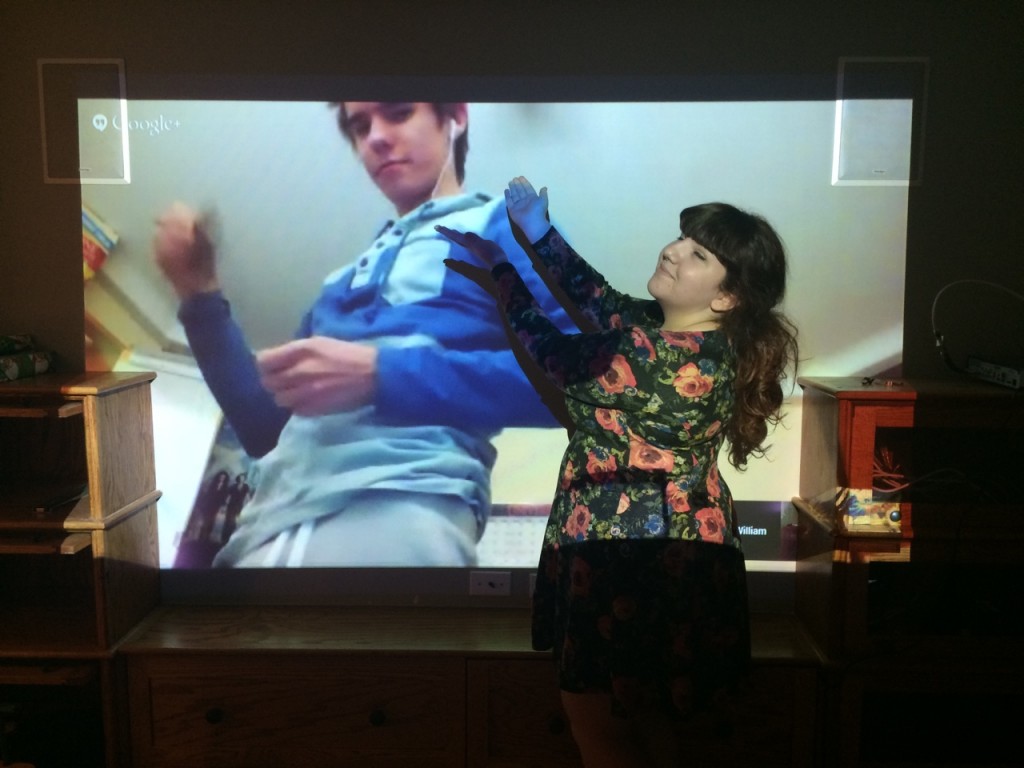 photo of the author "dancing" with their friend on a video call 