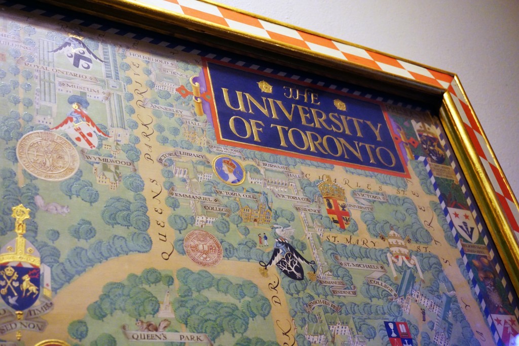 photo of a colourful illustrated map of u of t 