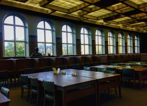 arched windows at laidlaw library