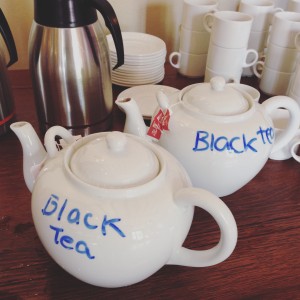 Two pots of black tea.