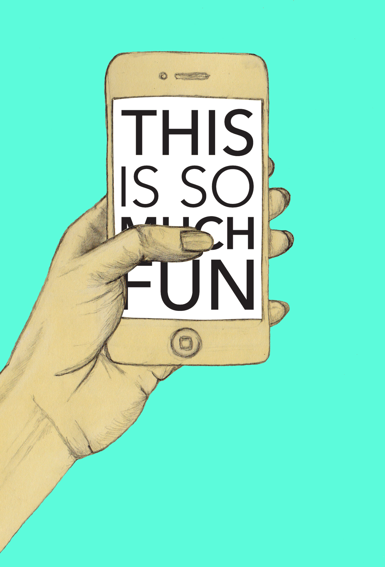 A GIF of someone scrolling through an endless screen of "THIS IS SO MUCH FUN"
