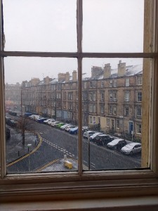 A typical grey and wintry day in Edinburgh