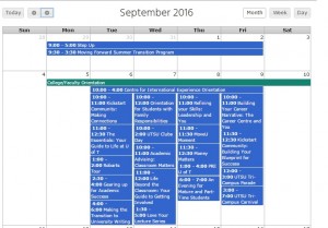 You can find this calendar here: http://www.studentlife.utoronto.ca/hello/orientation-calendar