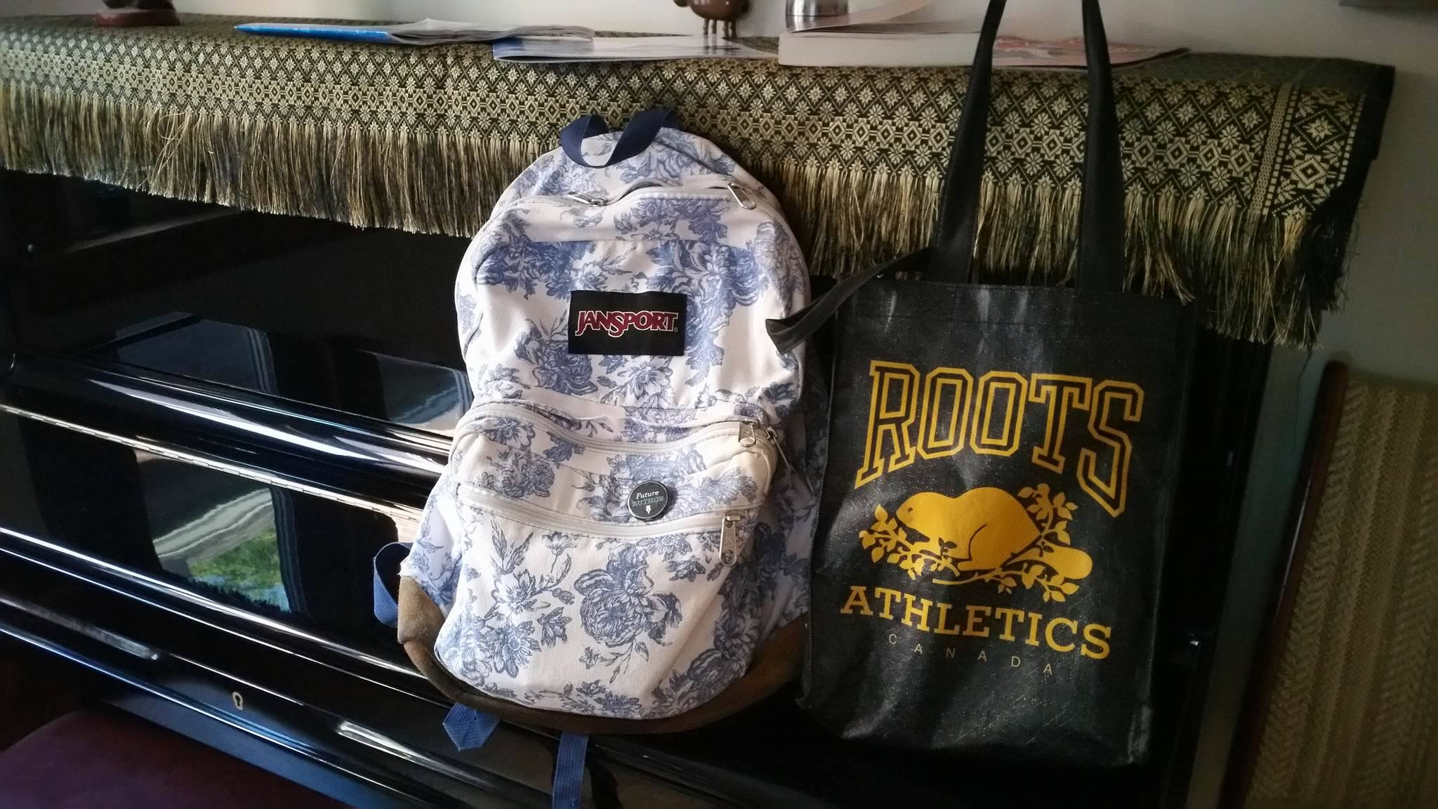 Backpack and gym bag