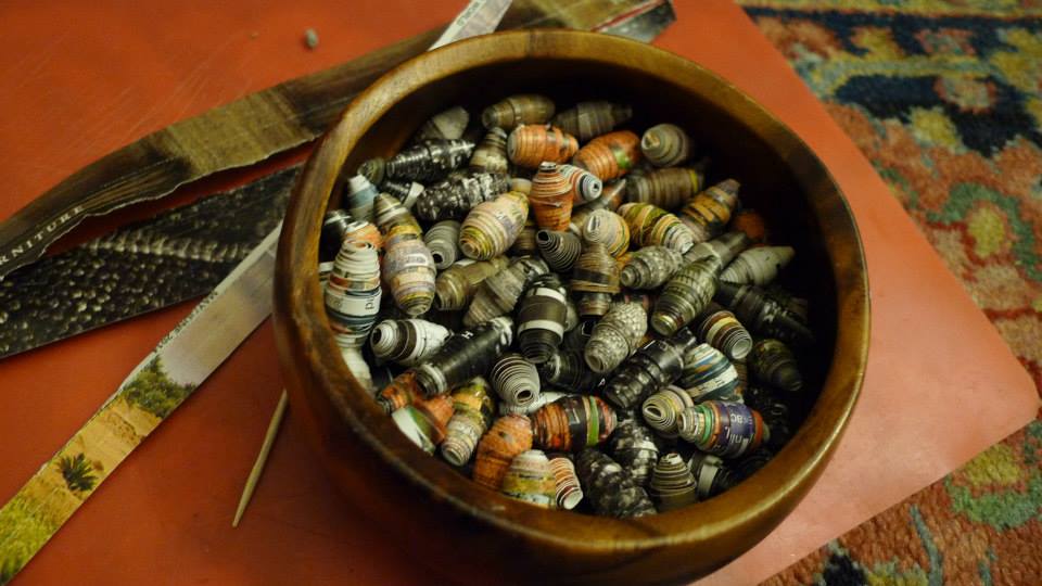 Bowl of paper beads