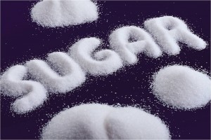 The word "sugar" is spelled out using table sugar.