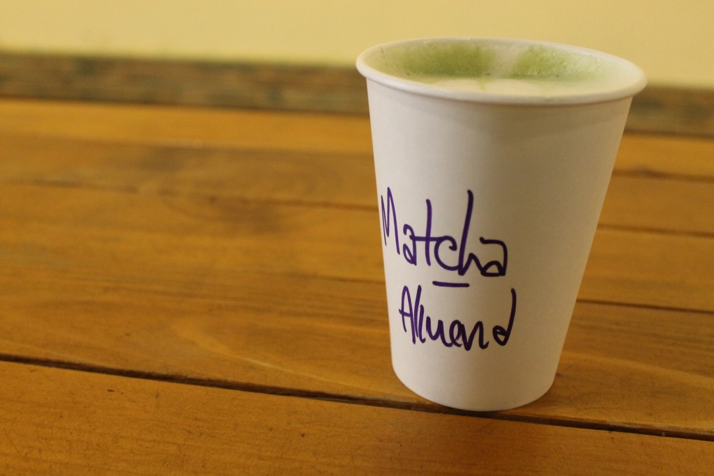 Picture of a cup of matcha latte