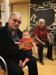 Alex McKey, Lee Maracle and baby at First Nations House orientation