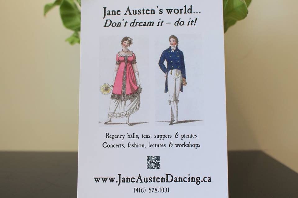 A sign reads: "Jane Austen's World... Don't Dream it, Do It!"