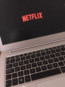 a picture of a laptop with Netflix open.