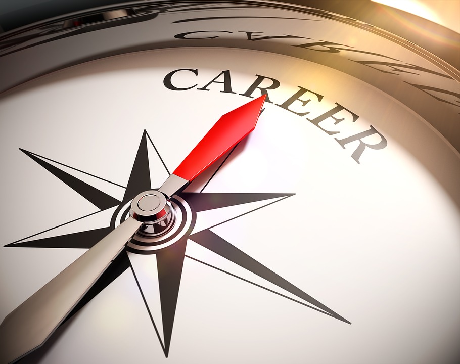 A compass pointing to career