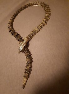 Metallic snake necklace