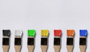 Photo of multi-coloured paintbrushes