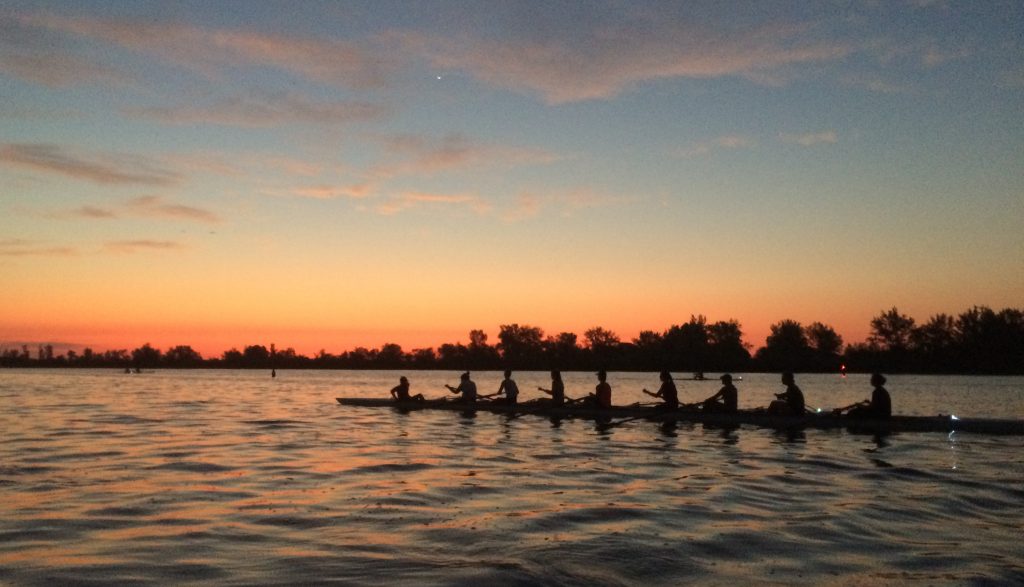 sunrise while rowing