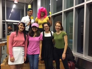 Author with her friends dressed as characters from the Fairly Oddparents.