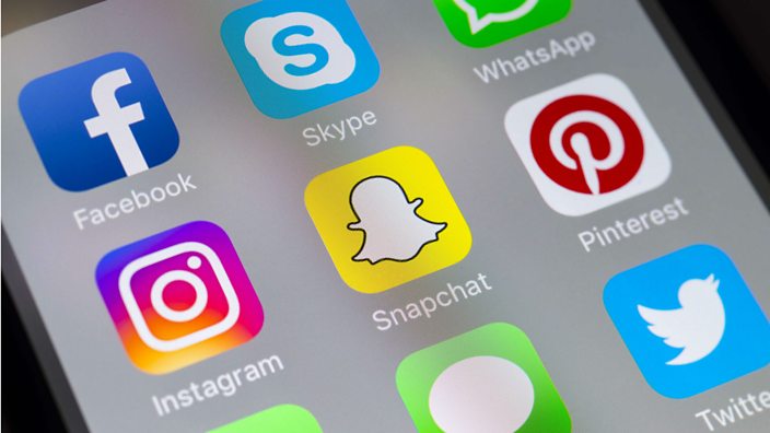 social media apps on a phone screen