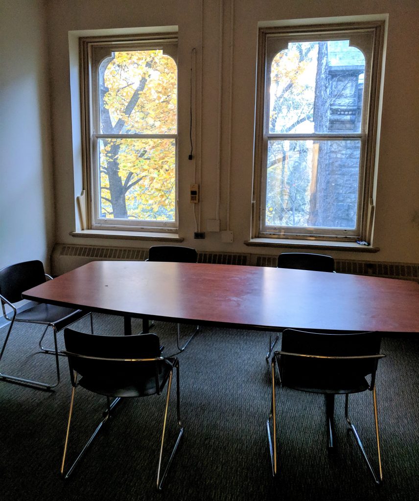 A group study room in Gerstein Science Library.