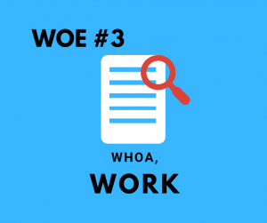 woe #3: whoa, work with icon of a list and a magnifying glass