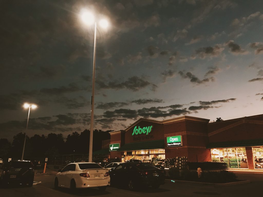 The Sobeys grocery store Emi worked at, at night.