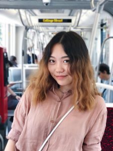 Portrait of Jessica on a TTC streetcar