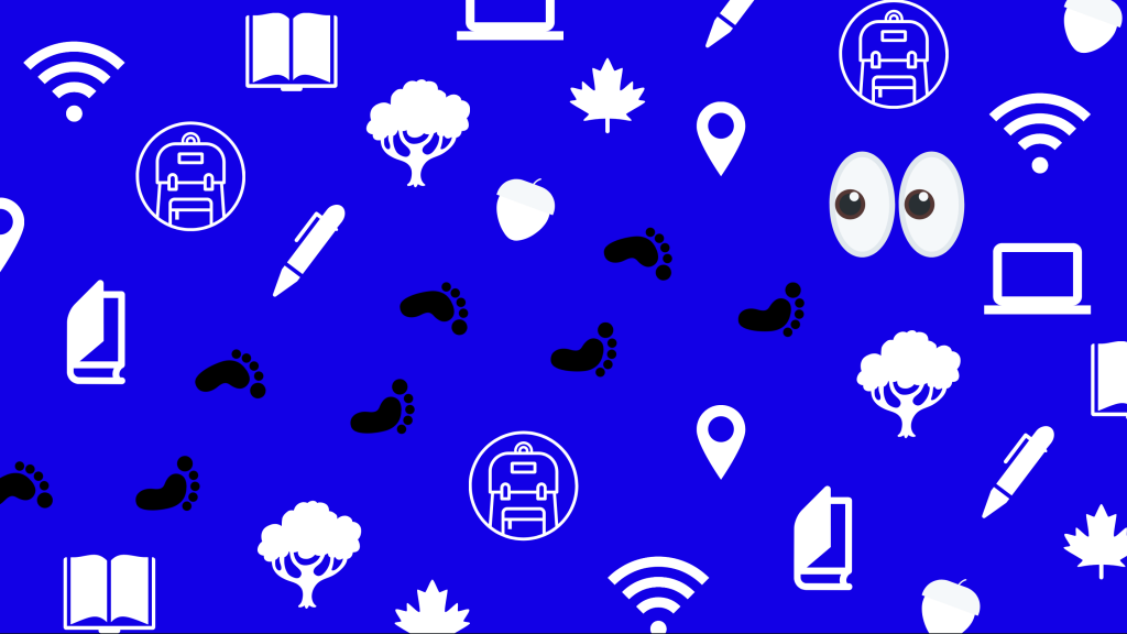pattern with U of T and school related icons