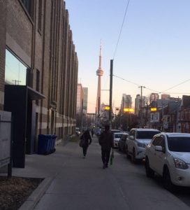View of the CN Tower from McCaul st.